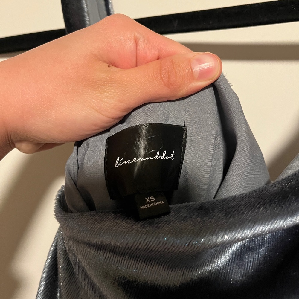 Line+Dot Silver Velvet Maxi Dress - Picture 6 of 6